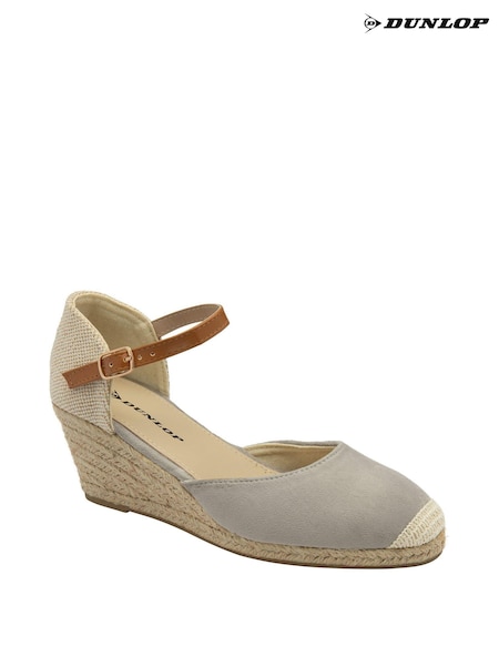 Dunlop Grey Ladies Wedge Espadrille Shoes (N75368) | €54