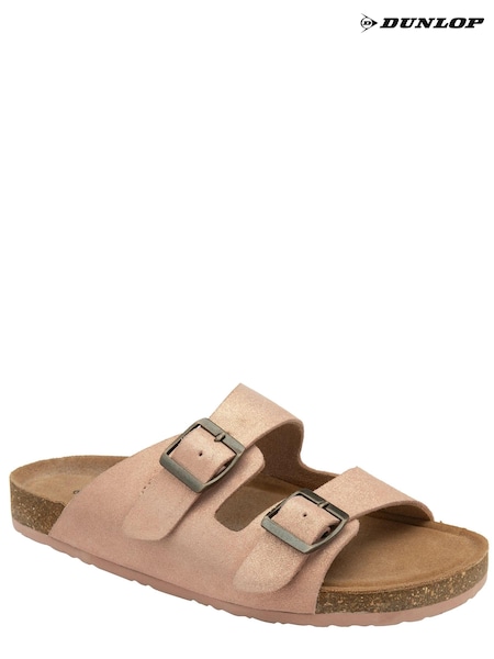 وردي - Dunlop Ladies Twin Buckle Footbed Mules (N75377) | ‏175 د.إ.‏