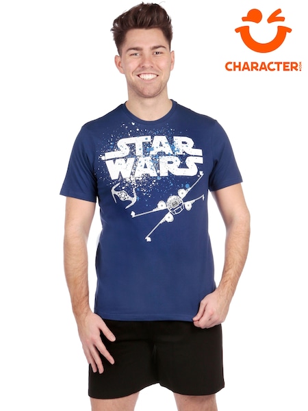 Character Blue Star Wars Short 100% Cotton Pyjamas (N75384) | €27