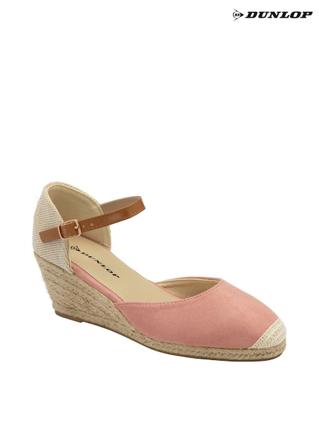 Vaaleanpunainen - Dunlop Ladies Kiilakorkokengät Espadrille Kengät (N75386) | €55