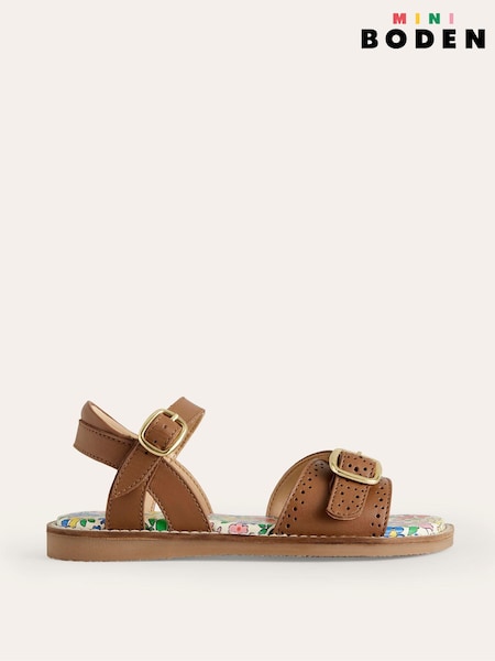 Boden Brown Leather Buckle Sandals (N75608) | €26 - €30