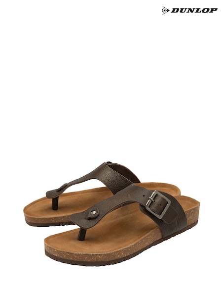 Dunlop Brown Toe Post Mens Sandals (N75636) | ₪176