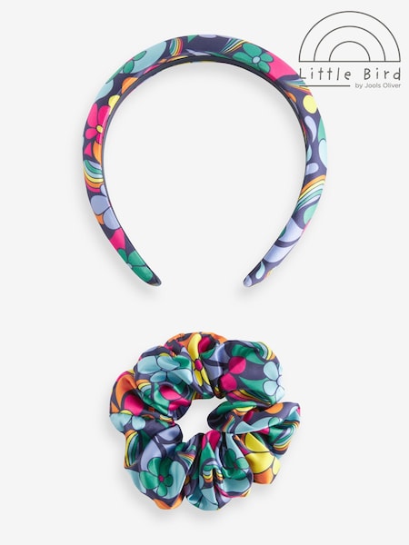 Little Bird by Jools Oliver Navy Rainbow Headband And Scrunchie Set (N75651) | €5.50