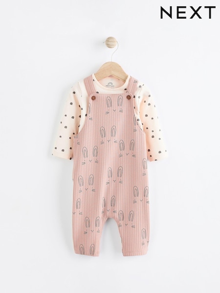 Neutral Bunny Jersey Baby Dungaree and Bodysuit Set (0mths-2yrs) (N75960) | €24 - €26