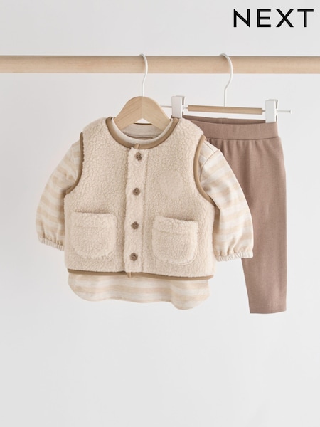 محايد - دُب صغير - Baby Borg 100% Cotton Gilet Set (0mths-3yrs) (N75983) | ‏71 د.إ.‏ - ‏ 78‏ د.إ.