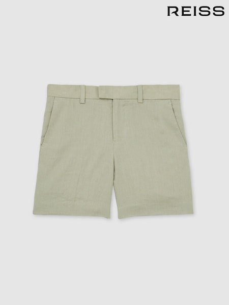 Reiss Apple Kin Teen Slim Fit Linen Adjustable Trousers (N76011) | €80
