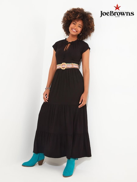 Joe Browns Black Tassel Tie Boho Maxi Dress (N76392) | €34