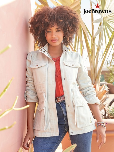 Joe Browns Natural Boutique Vintage Embroidered Festival Utility Jacket (N76489) | €66
