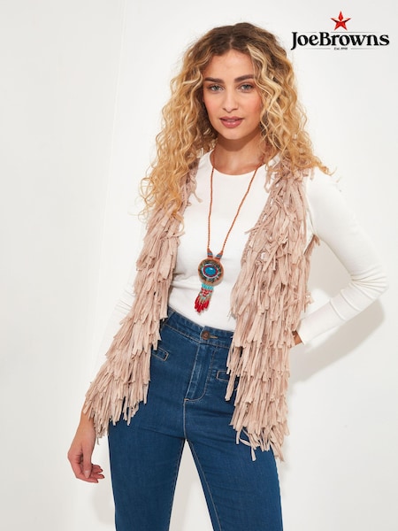 Joe Browns Natural Crochet Tassel Waistcoat (N76552) | €49