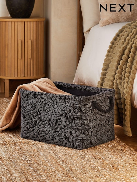 Black Aztec Fold Flat Storage Basket (N76568) | $52