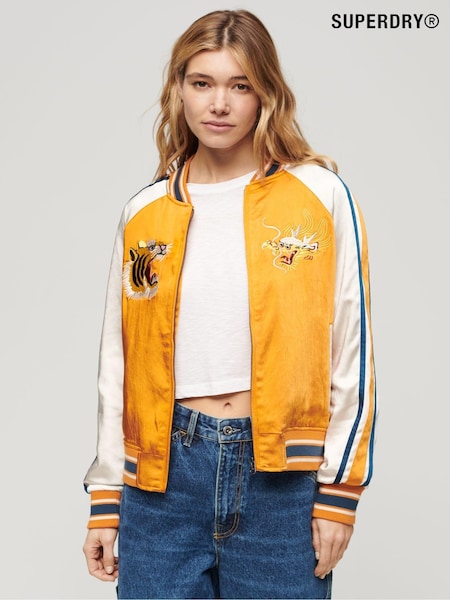 Superdry Orange Suikajan Embroidered Bomber Jacket (N76589) | €83