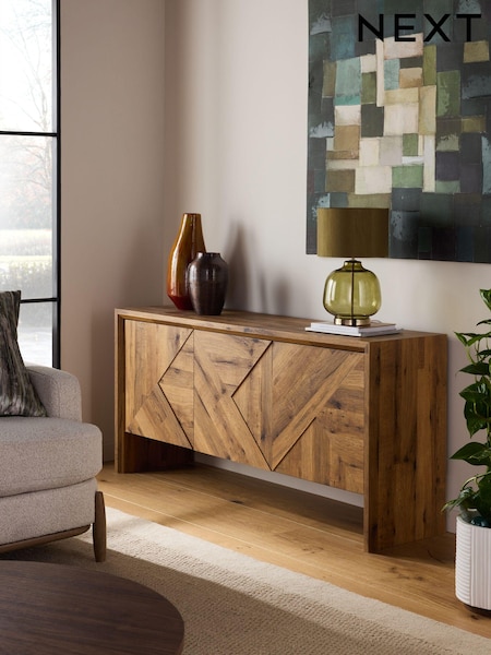 Dark Bronx Marquetry Oak Effect Large Sideboard (N76758) | €520
