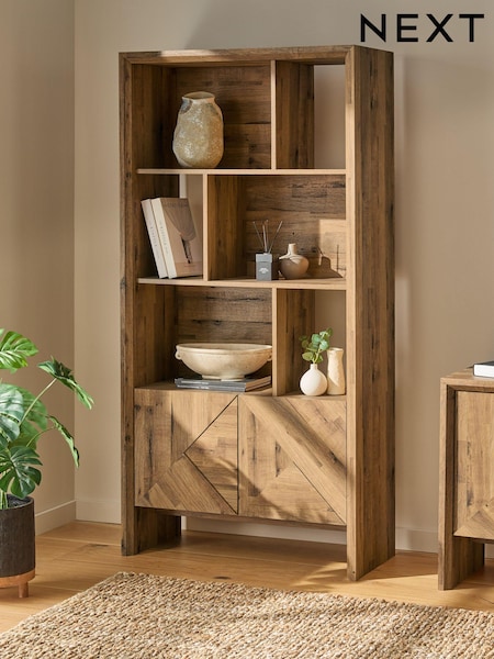 Dark Bronx Marquetry Oak Effect Bookcase (N76788) | €580