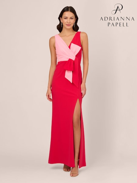 Розовый - Adrianna Papell Pink Two-Tone Evening Gown (N76791) | €66
