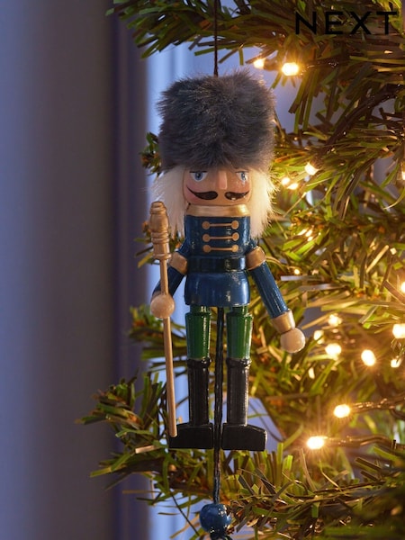 Navy Wooden Nutcracker Christmas Bauble (N76854) | AED19