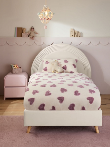 Soft Velvet Natural Oyster Kids Iris Upholstered Bed (N76881) | €505