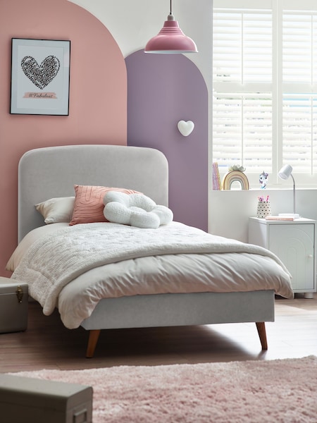 Soft Velvet Light Grey Kids Matson Standard Upholstered Bed (N76882) | €340