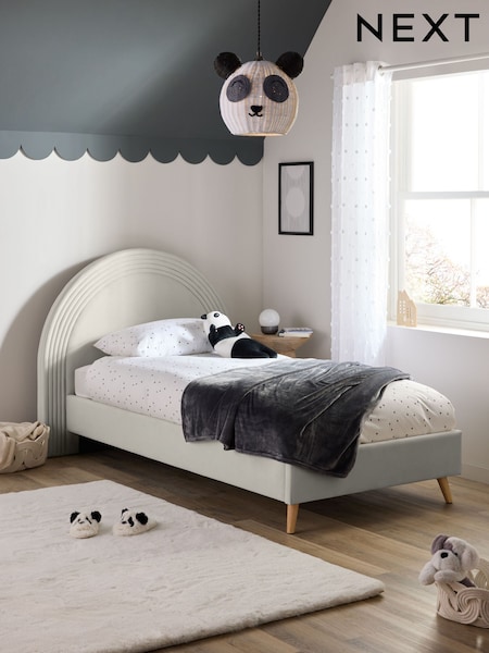 Soft Velvet Light Grey Kids Iris Upholstered Bed (N76885) | €295
