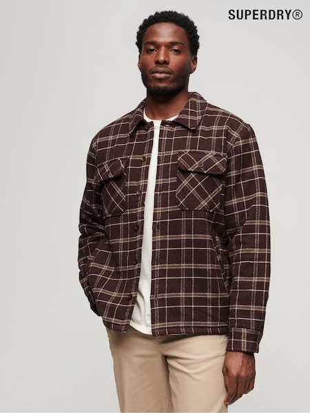 Roșu - Cămașă tip jachetă cu Superdry Vintage Verificare (N76911) | 467 LEI