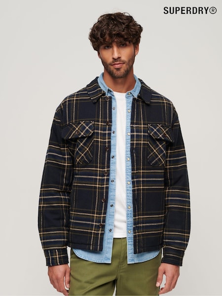 Superdry Blue Surplus Check Overshirt (N76924) | 247 QAR
