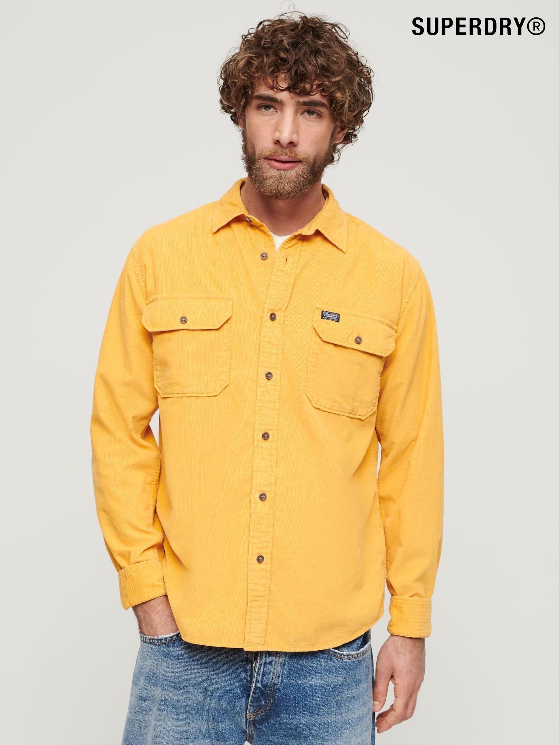Men s Superdry Yellow Cotton Shirts Brandedfashion Next Oman