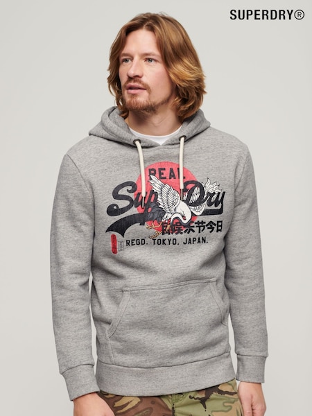 Сірий - Superdry Токійська толстовка з вінтажним логотипом (N76968) | 3 605 грн