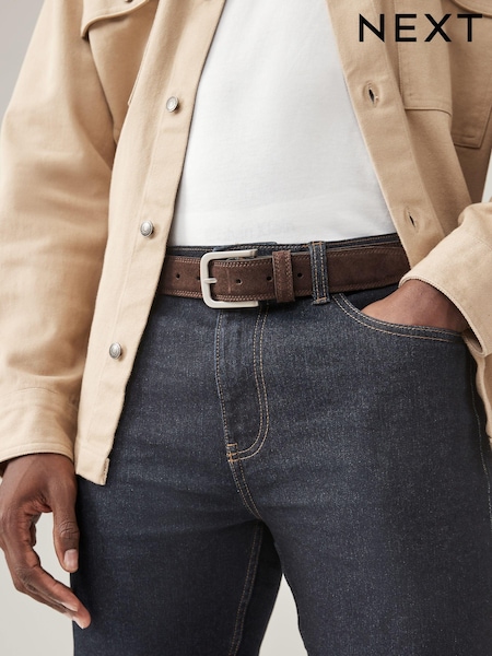 Brown Stitch Detail Suede Belt (N76995) | €9