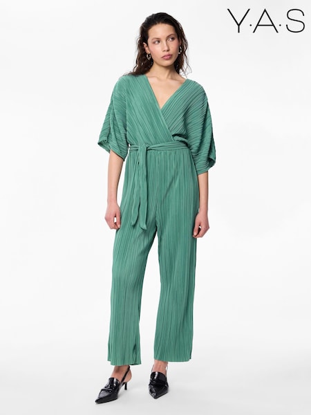 Зеленый - Y.A.S Plisse Belted Jumpsuit (N77006) | €36