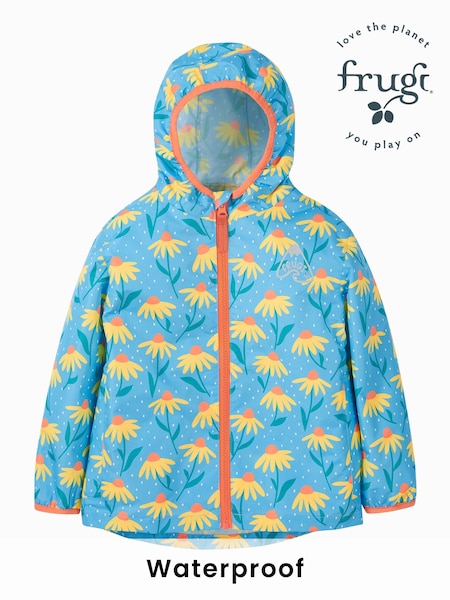Frugi Blue Waterproof Flower Print Rain or Shine Jacket (N77103) | ‏107 د.إ.‏ - ‏ 116‏ د.إ.