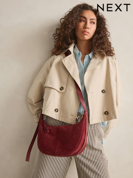 أحمر عنابي - Leather Sling Bag (N77201) | ‏117 د.إ.‏