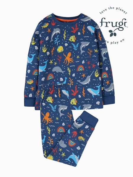 Frugi Blue Rainbow Sea Pyjama Set (N77207) | AED87 - AED93