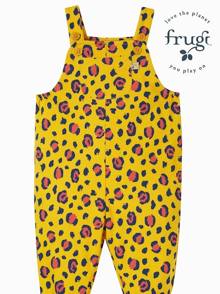Frugi Yellow Animal Print  Dungarees (N77224) | AED75