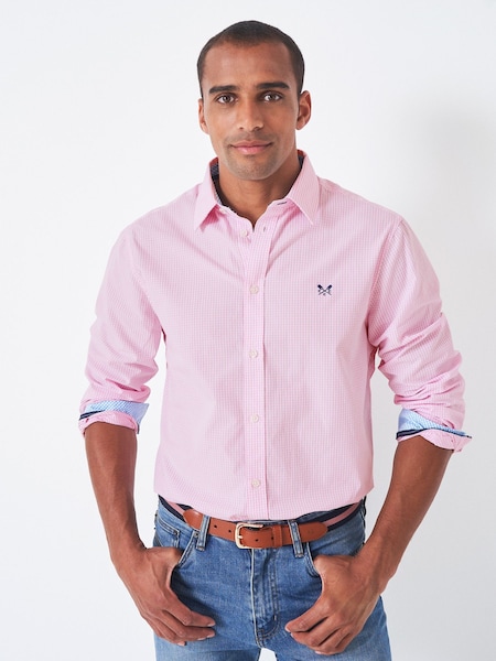 Rosa - Crew Clothing Company Slim Fit 100% Cotton Micro Gingham Shirt (N77273) | 81 €