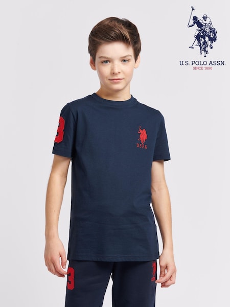 U.S. Polo Assn. Blue Dark Boys Player 100% Cotton 3 T-Shirt (N77372) | AED146 - AED175