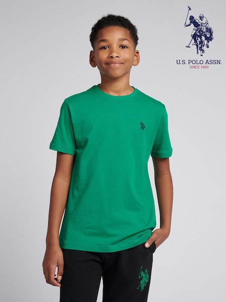 U.S. Polo Assn. Grass Green Boys Double Horsemen 100% Cotton T-Shirt (N77374) | €25 - €31