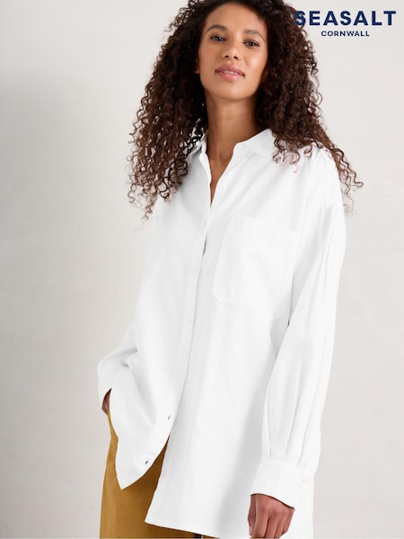 Seasalt Cornwall White Lavant Mor Cotton Shirt (N77410) | €40