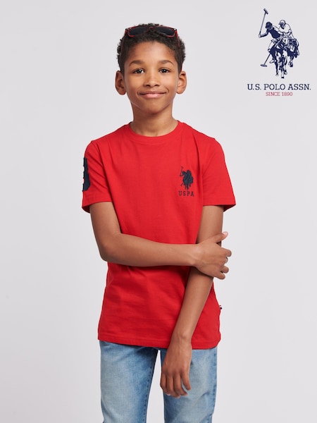 Rojo claro - U.S. Polo Assn. Boys Player 100% Cotton 3 T-Shirt (N77419) | 35 € - 42 €