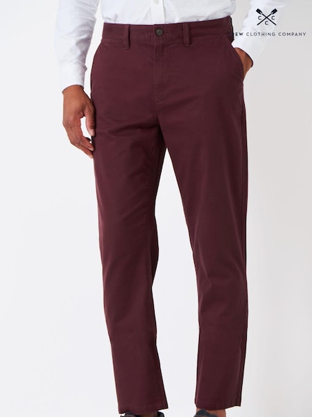Crew Clothing Burgundy Red Straight Chinos (N77490) | €93