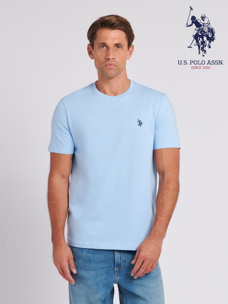 U.S. Polo Assn. Blue Mens Regular Fit Double Horsemen 100% Cotton T-Shirt (N77499) | AED146