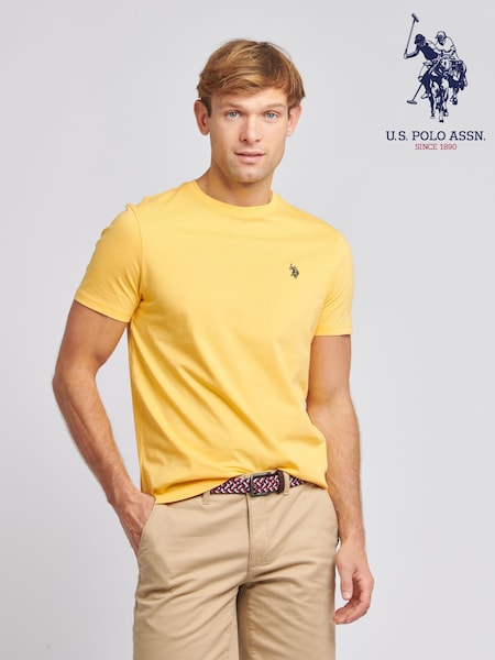 U.S. Polo Assn. Orange Mens Regular Fit Double Horsemen 100% Cotton T-Shirt (N77510) | €33