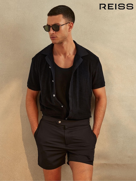 Reiss Eden Towelling Cuban Collar Shirt (N77525) | ‏642‏₪