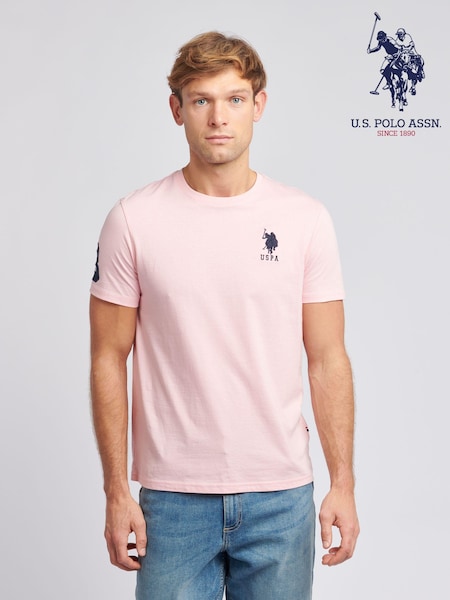 U.S. Polo Assn. Pink Regular Fit Mens 100% Cotton Player 3 T-Shirt (N77530) | R$ 295