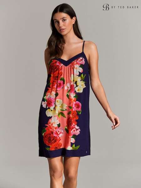 B by Ted Baker  Navy Floral Woven Viscose Cami Slip (N77620) | €23.50