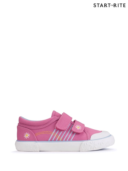 Start Rite Pink Sandy Beach Washable Canvas Double Rip Tape Summer Trainers (N77621) | ‏141‏₪