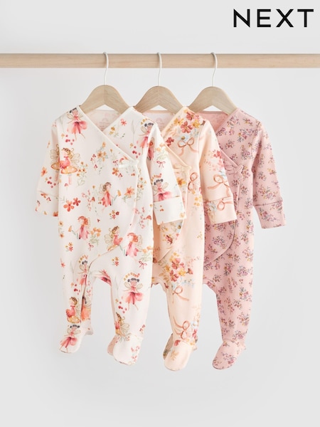 Rosa/Creme - 100% Cotton Wrap Baby Sleepsuit (0-2yrs) (N77672) | 28 € - 31 €