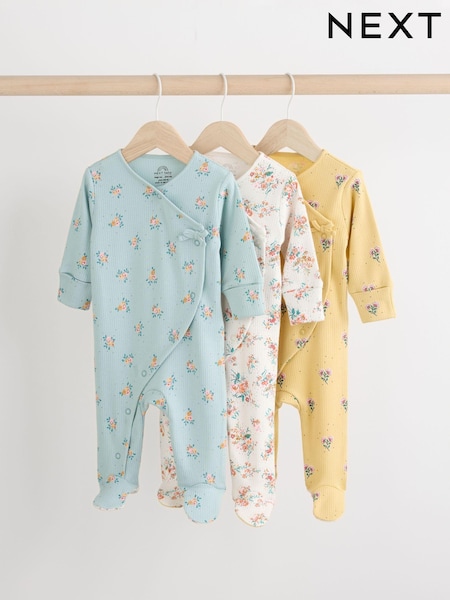 Azul/amarillo - 100% Cotton Wrap Baby Sleepsuit (0-2yrs) (N77690) | 28 € - 30 €