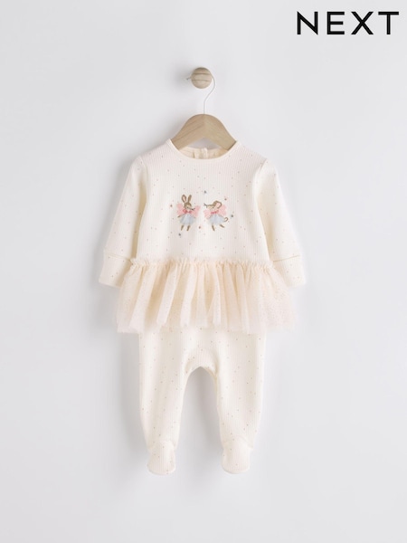 Pink Fairy Baby Christmas Tutu 100% Cotton Sleepsuit (0mths-2yrs) (N77697) | €19 - €22
