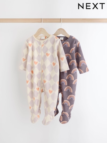 Пурпурный - Baby Microfleece Zip Sleepsuits 2 Pack (N77707) | €19 - €21