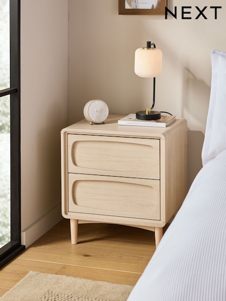 Light Natural Jude Oak Effect 2 Drawer Bedside Table (N77739) | €245