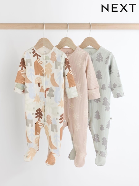Multi Baby Christmas Character 100% Cotton Sleepsuit (0mths-2yrs) (N77783) | AED67 - AED74